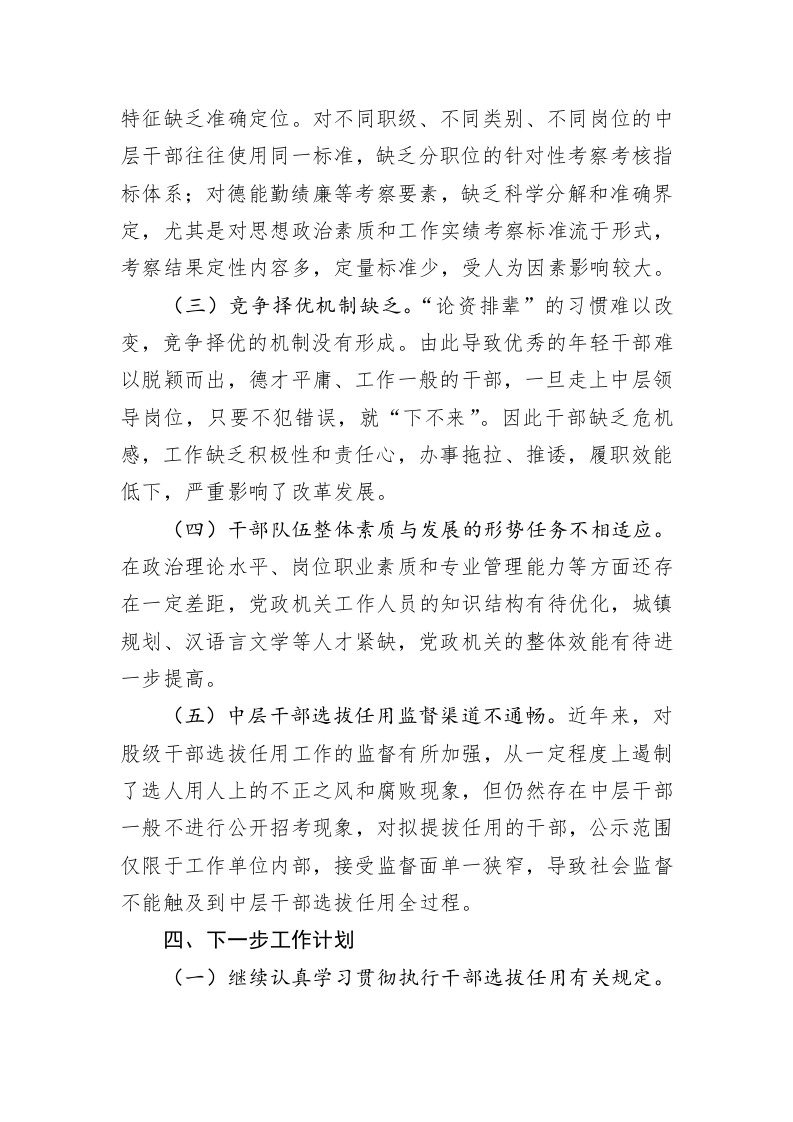 镇向巡察组关于近三年选人用人工作情况专题汇报 第4页