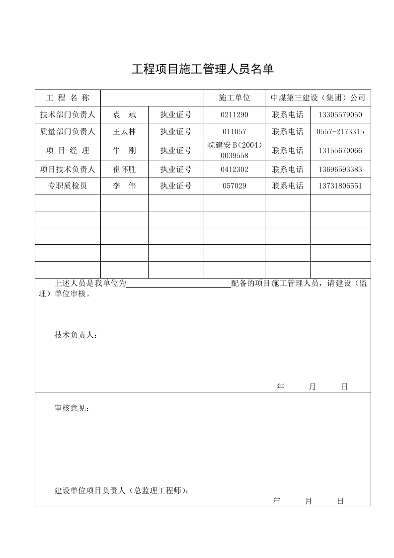 工程竣工资料范本(整套) 第3页