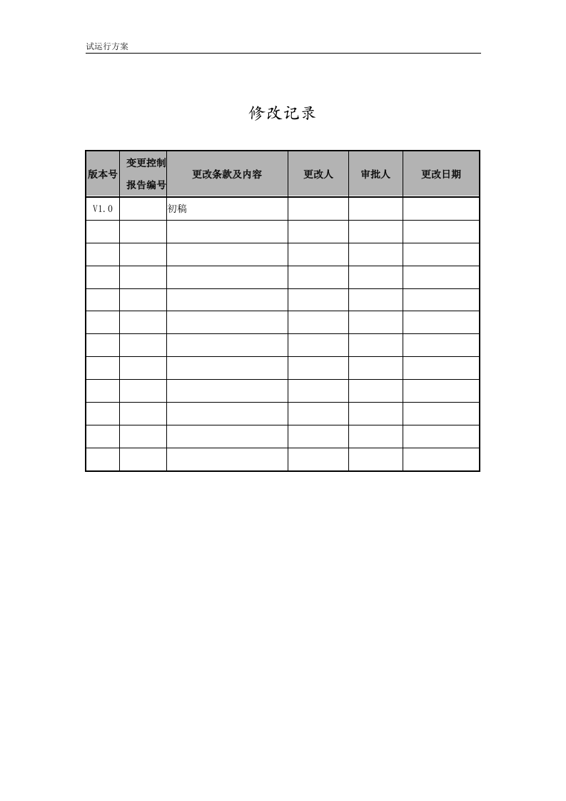 项目试运行方案(模板) 第2页