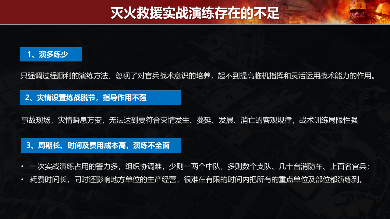 基于&ldquo;六熟悉&rdquo; 和&ldquo;灭火救援预案&rdquo; 的网络虚拟仿真&ldquo;实战演练&rdquo; 解决方案 PPT(16页) 第3页
