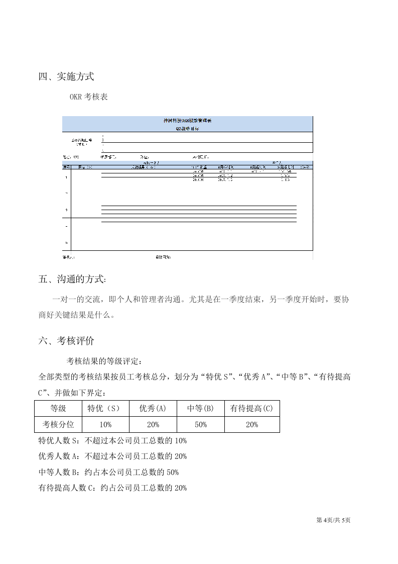 科技公司OKR工作法考核方案 第4页