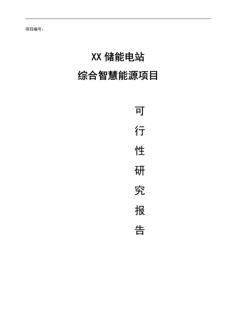 XX储能电站综合智慧能源项目可行性研究报告 Word(87页) 第1页