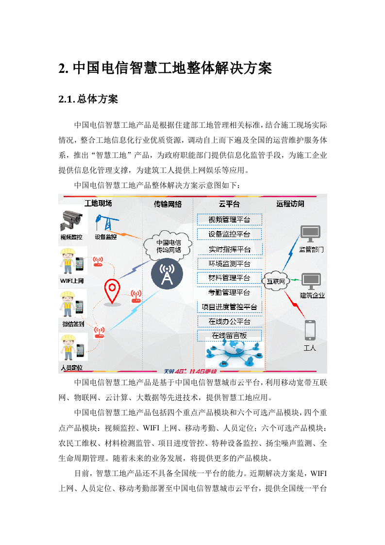 中国电信&middot;智慧工地产品方案 Word(39页) 第6页