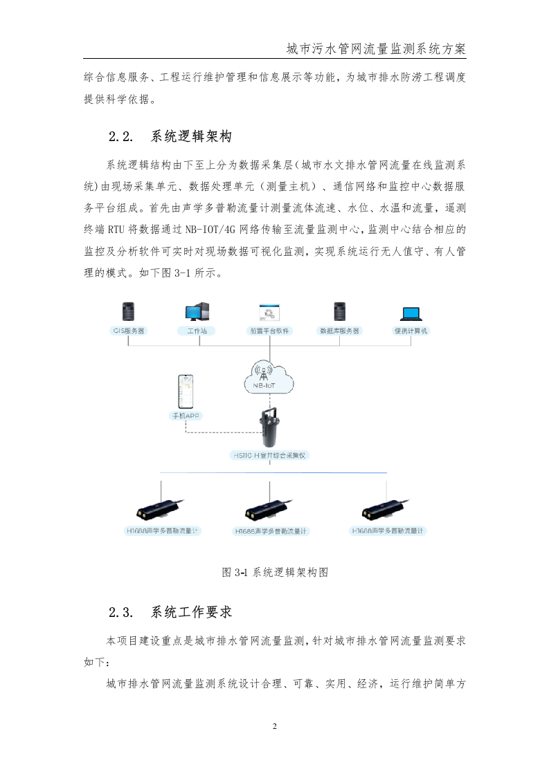 城市污水管网流量监测系统方案 Word(15页) 第4页