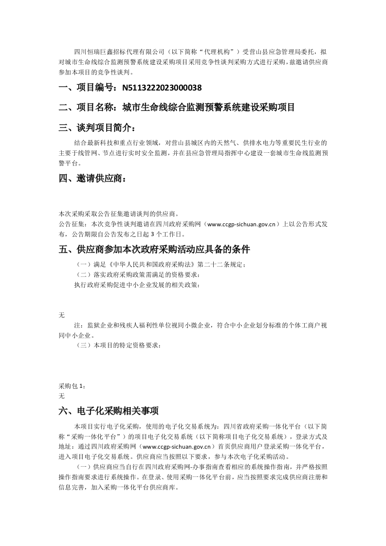 营山县应急管理局城市生命线综合监测预警系统建设采购项目 第2页