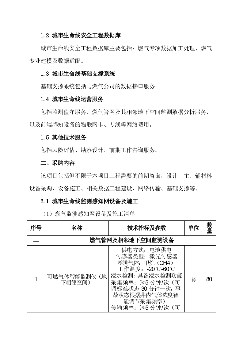 城市生命线建设燃气管道老化更新改造项目清单 Word(8页) 第4页